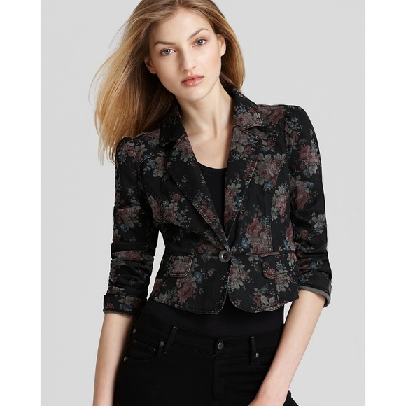 free people floral denim jacket